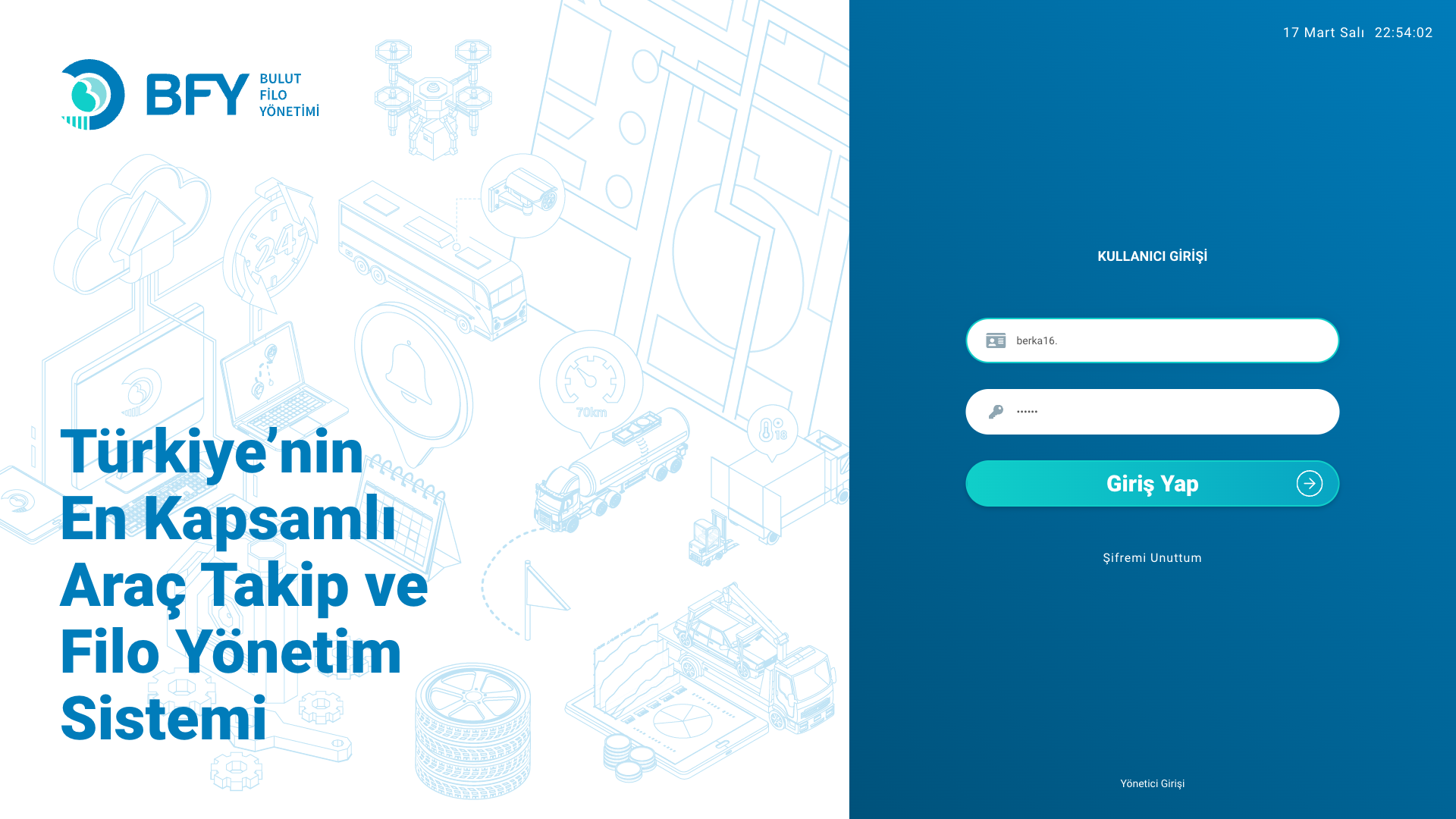 BulutFilo Giriş Ekranı